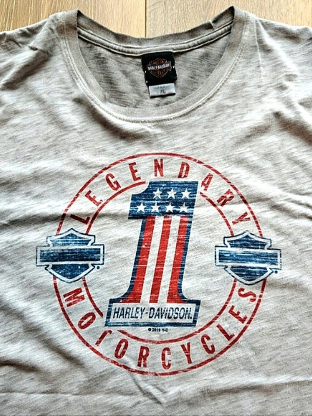 Like New Harley-Davidson Vintage Wash Gray Graphic Short Sleeve Tee Shirt